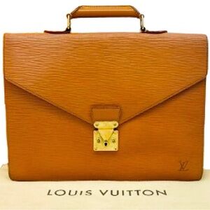LOUIS VUITTON Ambassador Cipango Gold Epi Leather Business Briefcase Laptop Bag